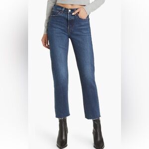 Levi’s Wedgie Raw Hem Straight Leg Jeans